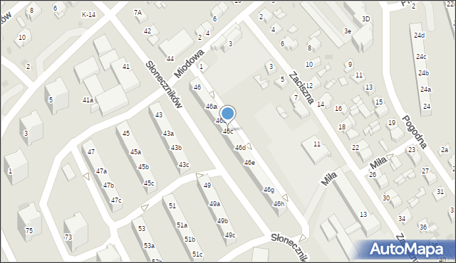 Tarnowskie Góry, Słoneczników, 46c, mapa Tarnowskie Góry