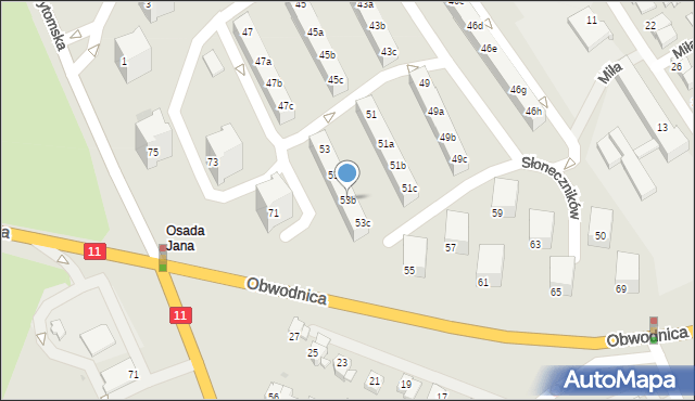 Tarnowskie Góry, Słoneczników, 53b, mapa Tarnowskie Góry