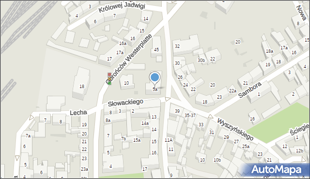 Tczew, Słowackiego Juliusza, 5a, mapa Tczew