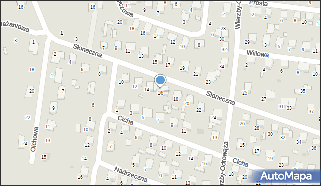 Tłuszcz, Słoneczna, 16, mapa Tłuszcz