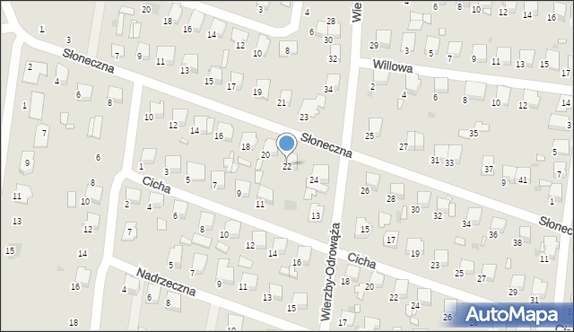 Tłuszcz, Słoneczna, 22, mapa Tłuszcz