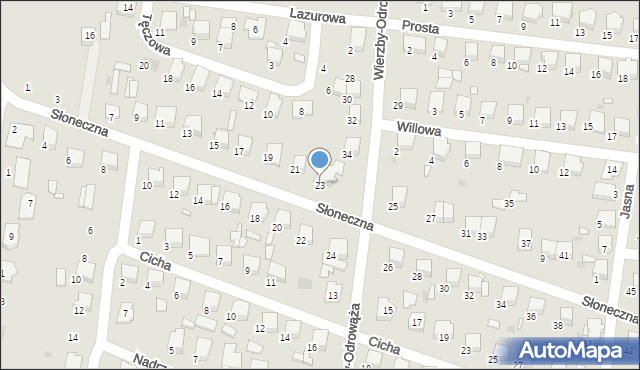 Tłuszcz, Słoneczna, 23, mapa Tłuszcz