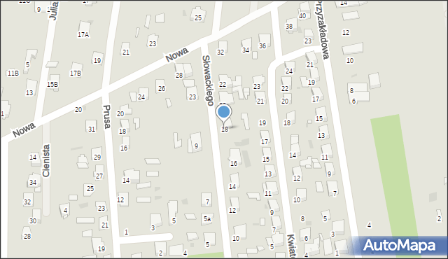 Tłuszcz, Słowackiego Juliusza, 18, mapa Tłuszcz