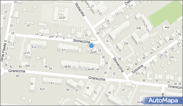 Tomaszów Mazowiecki, Słoneczna, 1/3, mapa Tomaszów Mazowiecki