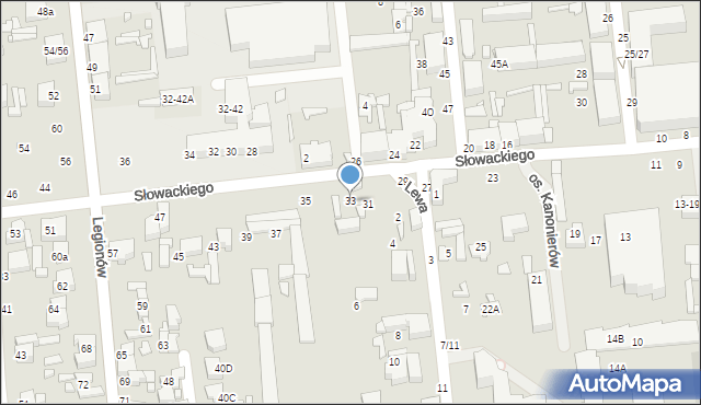 Tomaszów Mazowiecki, Słowackiego Juliusza, 33, mapa Tomaszów Mazowiecki