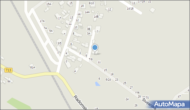 Tomaszów Mazowiecki, Ślusarska, 9, mapa Tomaszów Mazowiecki