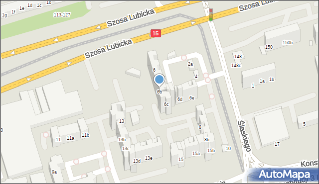 Toruń, Ślaskiego Ludwika, 6b, mapa Torunia