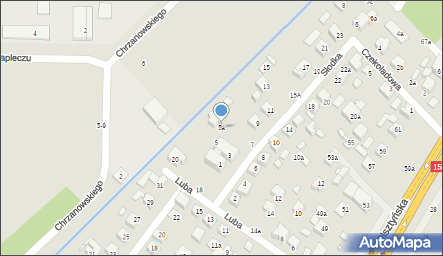 Toruń, Słodka, 5a, mapa Torunia