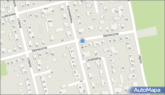 Toruń, Słoneczna, 66, mapa Torunia