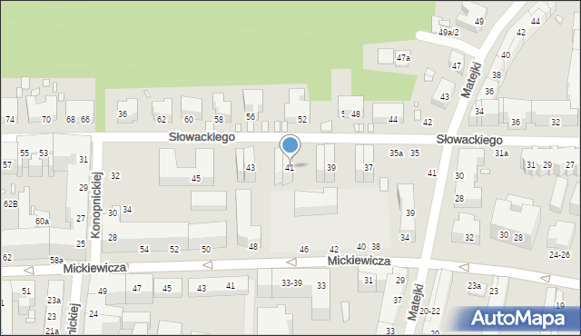 Toruń, Słowackiego Juliusza, 41, mapa Torunia