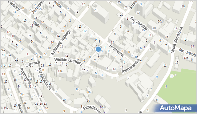 Toruń, Ślusarska, 5, mapa Torunia