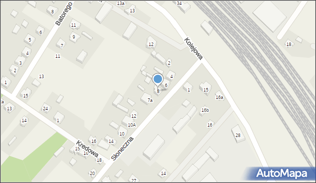 Trębaczew, Słoneczna, 8, mapa Trębaczew