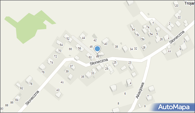 Trojanowice, Słoneczna, 48, mapa Trojanowice