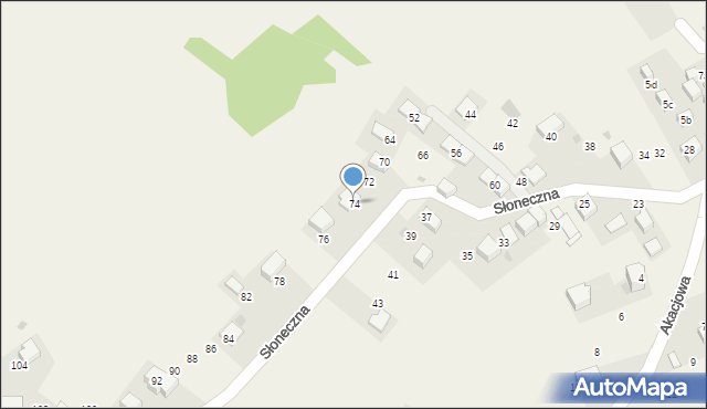 Trojanowice, Słoneczna, 74, mapa Trojanowice