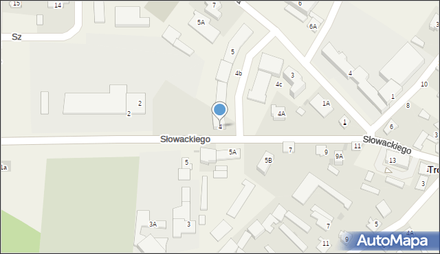 Troszyn, Słowackiego Juliusza, 4, mapa Troszyn