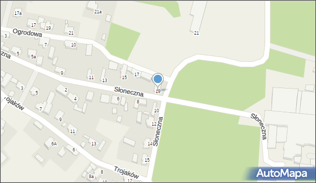 Trzebiechów, Słoneczna, 19, mapa Trzebiechów