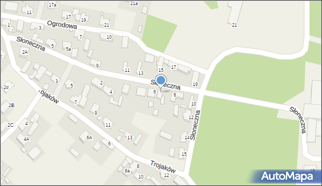 Trzebiechów, Słoneczna, 6A, mapa Trzebiechów