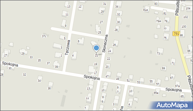 Trzebinia, Słoneczna, 21, mapa Trzebinia