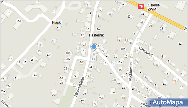 Trzebinia, Słowackiego Juliusza, 11, mapa Trzebinia