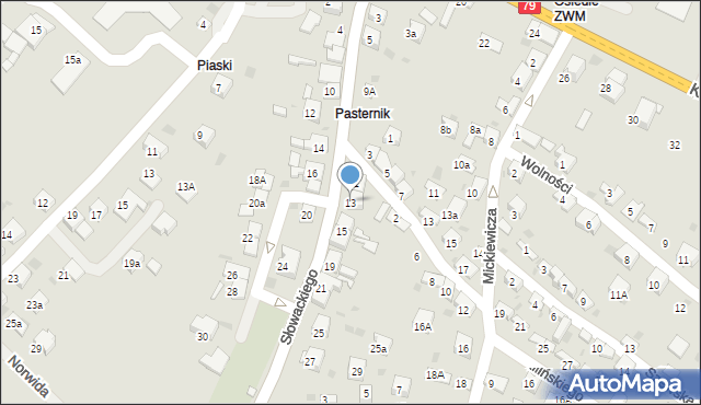 Trzebinia, Słowackiego Juliusza, 13, mapa Trzebinia