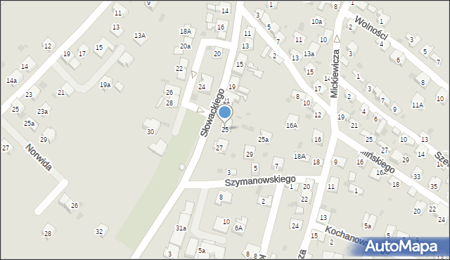Trzebinia, Słowackiego Juliusza, 25, mapa Trzebinia