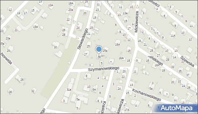 Trzebinia, Słowackiego Juliusza, 29, mapa Trzebinia