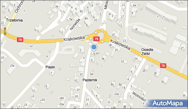 Trzebinia, Słowackiego Juliusza, 3, mapa Trzebinia
