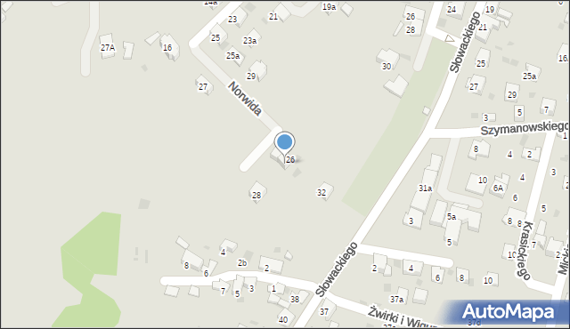 Trzebinia, Słowackiego Juliusza, 34, mapa Trzebinia