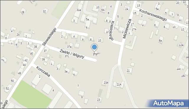 Trzebinia, Słowackiego Juliusza, 37d, mapa Trzebinia