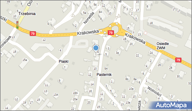 Trzebinia, Słowackiego Juliusza, 6, mapa Trzebinia