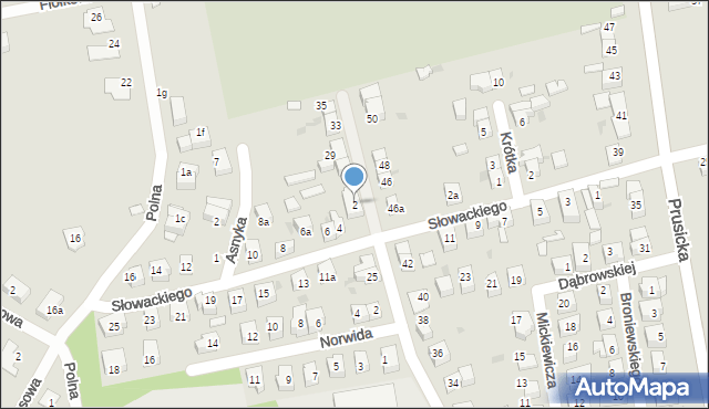 Trzebnica, Słowackiego Juliusza, 2, mapa Trzebnica
