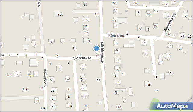 Tuchów, Słoneczna, 1, mapa Tuchów