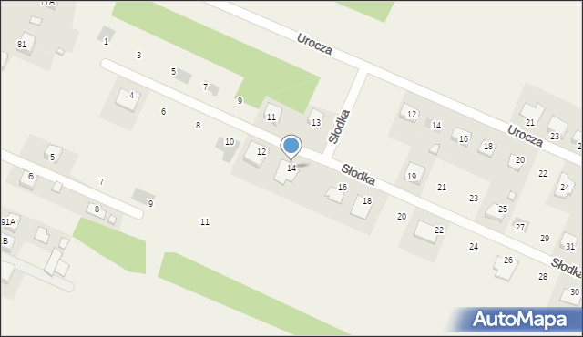 Tumlin-Wykień, Słodka, 14, mapa Tumlin-Wykień