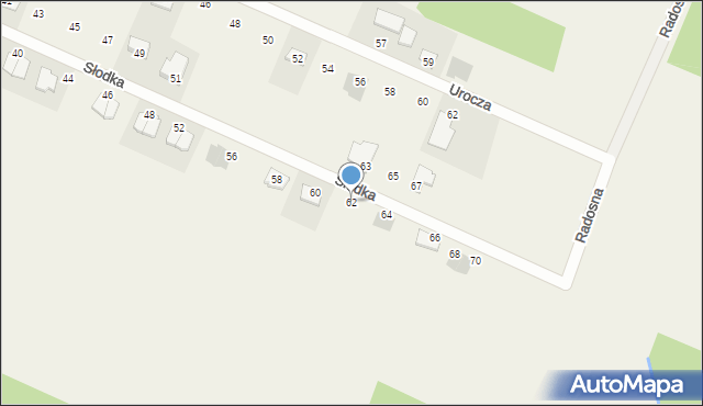 Tumlin-Wykień, Słodka, 62, mapa Tumlin-Wykień