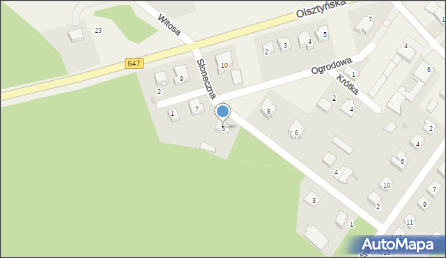 Turośl, Słoneczna, 5, mapa Turośl