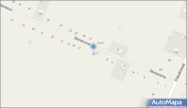 Twarda, Słoneczna, 15, mapa Twarda