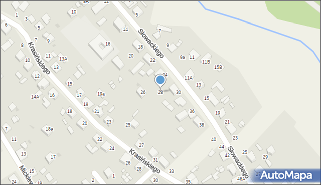 Tworóg, Słowackiego Juliusza, 28, mapa Tworóg