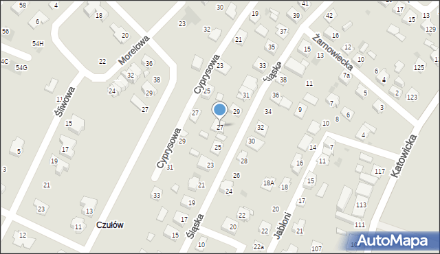 Tychy, Śląska, 27, mapa Tychów