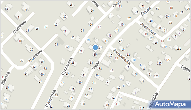 Tychy, Śląska, 35, mapa Tychów