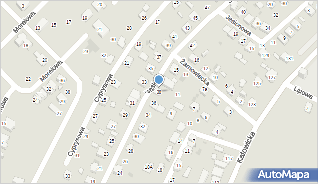 Tychy, Śląska, 38, mapa Tychów