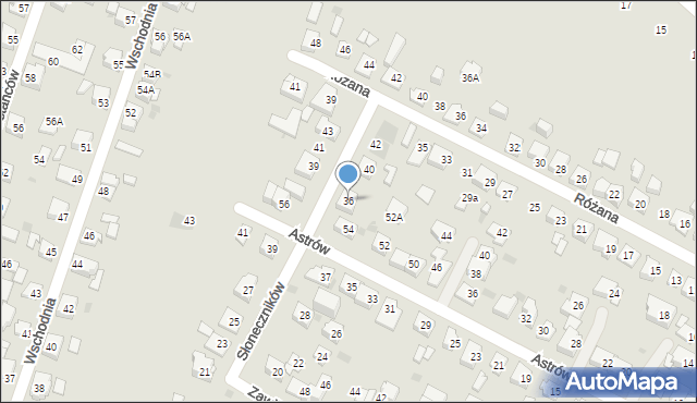 Tychy, Słoneczników, 36, mapa Tychów