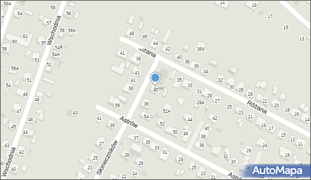 Tychy, Słoneczników, 40, mapa Tychów