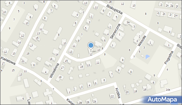 Tyniec Mały, Słoneczna, 14, mapa Tyniec Mały