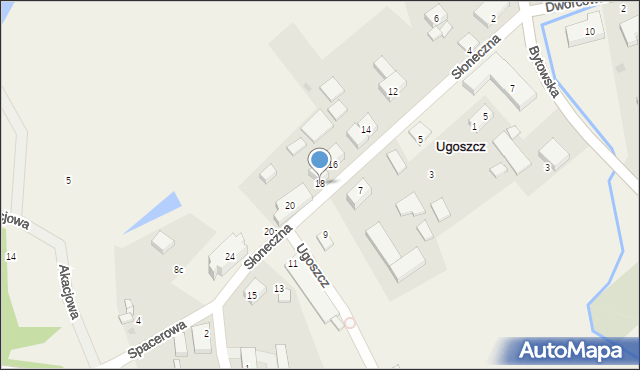 Ugoszcz, Słoneczna, 18, mapa Ugoszcz