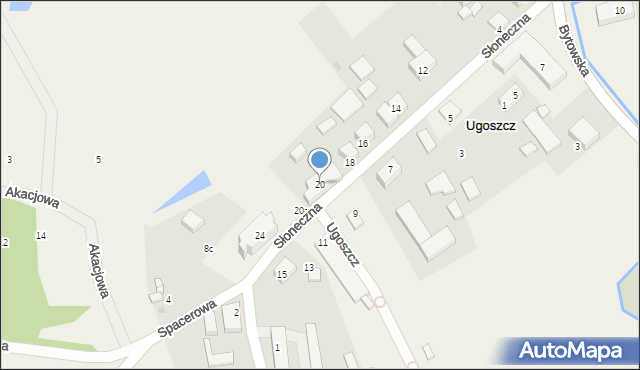 Ugoszcz, Słoneczna, 20, mapa Ugoszcz