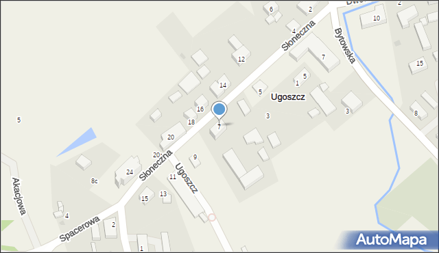 Ugoszcz, Słoneczna, 7, mapa Ugoszcz