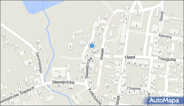 Ujazd, Sławięcicka, 7, mapa Ujazd