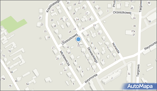 Uniejów, Słowackiego Juliusza, 11, mapa Uniejów