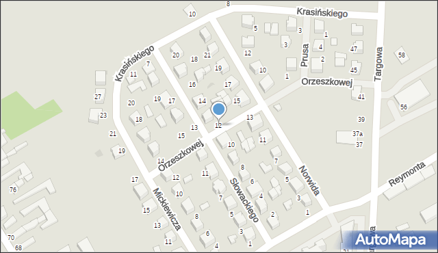 Uniejów, Słowackiego Juliusza, 12, mapa Uniejów