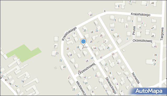 Uniejów, Słowackiego Juliusza, 17, mapa Uniejów